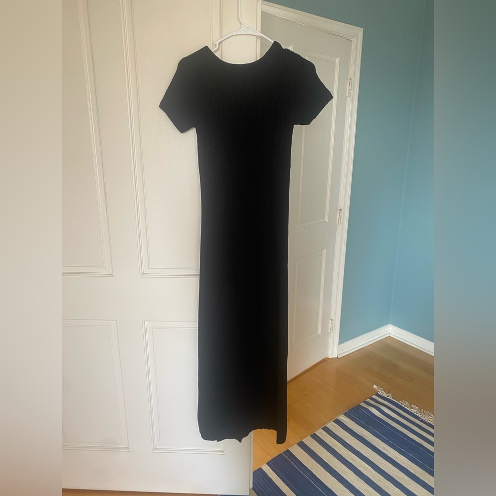 STAUD Black Knit Camden Maxi/Midi Dress - Picture 8 of 11